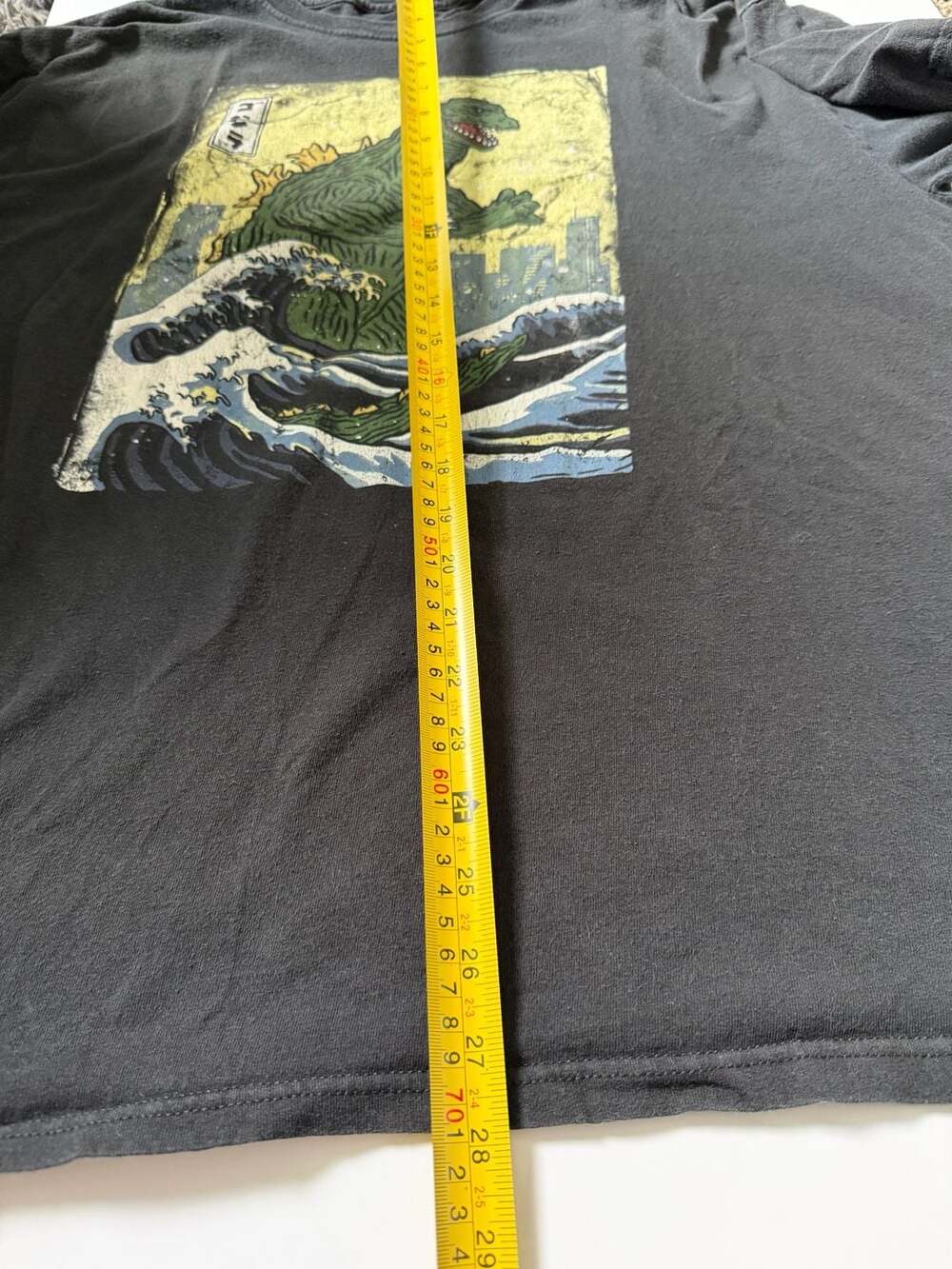 Godzilla The Great Wave Graphic Black T-Shirt XL - Picture 6 of 6